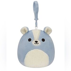 Squishmallow 3.5 Inch Sol The Skunk, Small, Blue Plush Clip